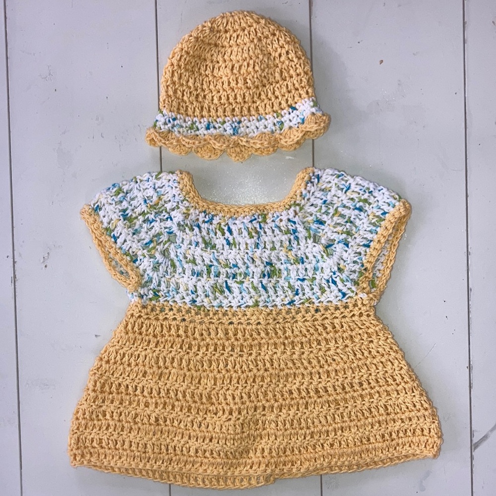 Sunny Yellow Multi Dress with Hat
